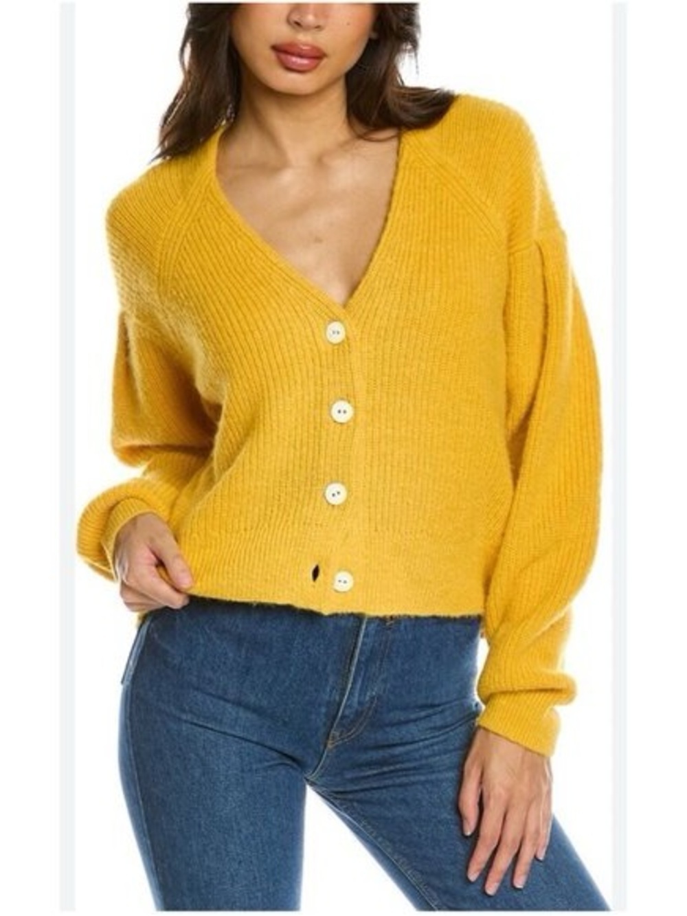 Rag & Bone Liana Yellow Alpaca Wool Cardigan Size Large